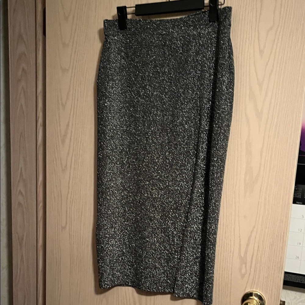 H&M Black Sparkly Midi Skirt